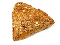 Triangle Cereal Bread Roll on white Background - Isolated Royalty Free Stock Photo