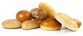 Various Hamburger and Hot Dog Buns on white Background - Panorama - Isolated Royalty Free Stock Photo