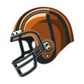 an isolated football helm on a white background