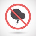 Isolated forbidden signal with a stormy cloud