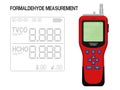 Isolated Formaldehyde detector on transparent background. Display screen can be assigned number easily