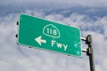 Isolated 118 Freeway Sign Royalty Free Stock Photo