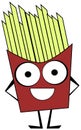 cute French fries cartoon isolated