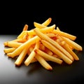 Isolated French fries on a white background, perfect for design