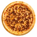 Isolated fresh baked minced meat pizza Royalty Free Stock Photo