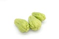 Isolated fresh green chayote on white background