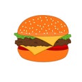 Isolated tasty meat hamburger icon