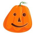 Isolated frightening halloween pumpkin with smile