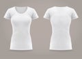 Isolated front and back of woman t-shirt. Fashion