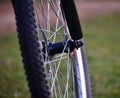 Isolated front spokes and tyre of a bicycle Royalty Free Stock Photo