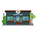 Isolated front view baber shop building Vector