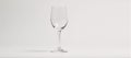Isolated front view of an empty wine glass on white backdrop Royalty Free Stock Photo