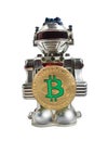 Robot toy with bitcoin.