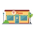 Isolated front view pizza shop building Vector