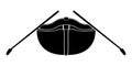Isolated front view of a rowboat icon
