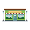 Isolated front view small business store building Vector