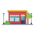 Isolated front view small business store building Vector