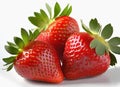 Isolated fruits - Strawberries on white background. This picture is part of the series perfect.