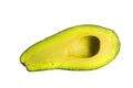 Vivid green colour avocado on a white background