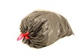 Isolated full black garbage plastic bag in white background Royalty Free Stock Photo