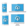 Isolated gadgets. Cloud storage concept Royalty Free Stock Photo