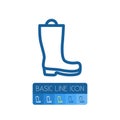 Isolated Galoshes Outline. Wellies Vector Element Can Be Used For Wellies, Galoshes, Boots Design Concept.