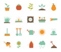 Isolated gardening flat style icon set vector design Royalty Free Stock Photo