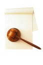 Isolated gavel and paper Royalty Free Stock Photo