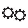 Isolated gears silhouette