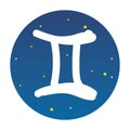 Isolated gemini colored zodiac sign symbol Vector