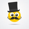 Isolated Gentleman emoticon in a flat design