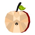 Isolated geometric apple cut. Low Poly