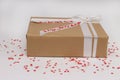 Isolated gift box with hearts Royalty Free Stock Photo