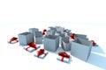 Isolated gift boxes