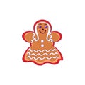 Isolated Ginger cookie Christmas season Vector