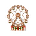 Isolated gingerbread christmas ferris wheel