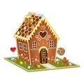 Isolated gingerbread easter house on white background