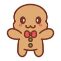 Isolated gingerbread man cartoon