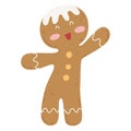 Isolated gingerbread man icon Flat design Christmas character Vector Royalty Free Stock Photo