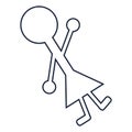 Isolated girl body sketch icon Vector