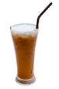 Isolated A Glass of Iced Milk Tea Royalty Free Stock Photo