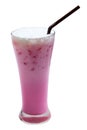 Isolated A Glass of Iced Pink Milk