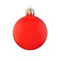 Isolated Glass Red Christmas tree toy on white background, 3d re Royalty Free Stock Photo