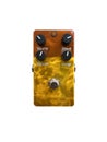 Isolated gold and brown vintage overdrive stomp box effect.