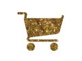 Gold glitter vector interface online checkout shopping cart flat icon