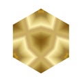 Isolated gold hexagon plates in white background