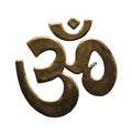 Isolated gold Hindu Aum