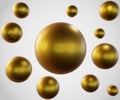 Isolated Gold nanoparticles in the white background
