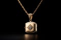 gold pendant gem luxury jewelry gift fashion precious necklace Royalty Free Stock Photo