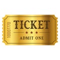 Isolated gold ticket